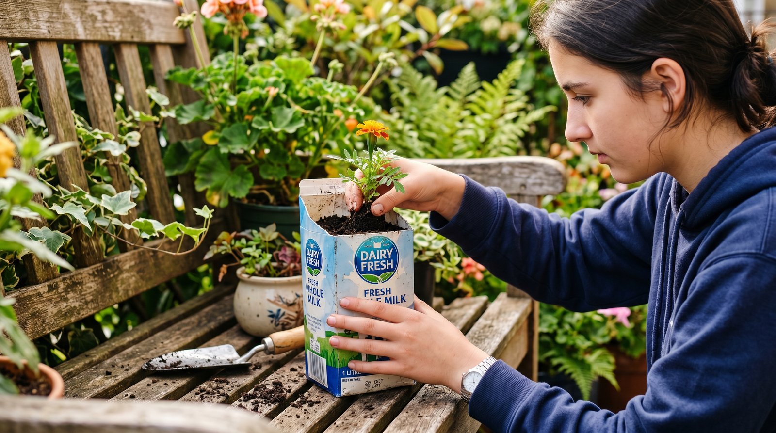 Convert a Milk Packet into a Grow Bag